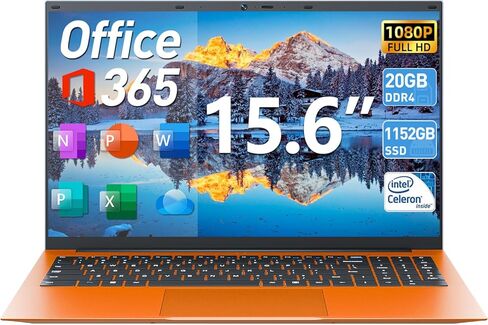 أجهزة كمبيوتر محمولة 15.6 بوصة، أجهزة كمبيوتر محمولة مع ذاكرة وصول عشوائي 20 جيجابايت و128 جيجابايت EMMC+1024 جيجابايت SSD، Celeron N5095 رباعي النواة (حتى 2.9 جيجا هرتز)، كمبيوتر محمول محمول، 11 Home، 7000 مللي أمبير، WiFi 6، USB 3.2، HDMI، Type-C (برتقا in Kuwait