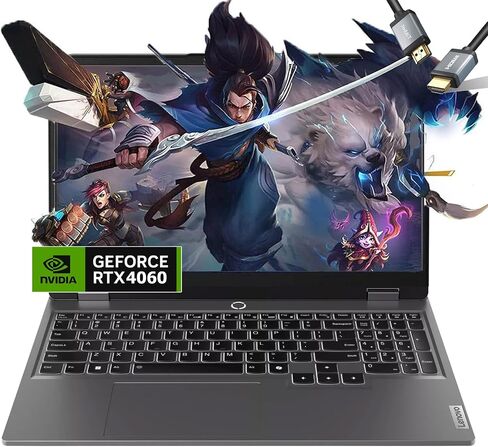 Lenovo LOQ 15 Gaming Laptop - RTX 4060 - Ryzen 7 7435HS - 15.6" FHD IPS Display - Windows 11 - Office 365 One Year - 32GB RAM - 2TB PCIe SSD - Backlit Keyboard - G-SYNC - 2024 - HDMI Cable in Saudi Arabia