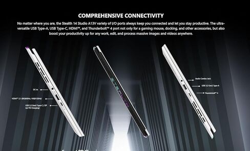 كمبيوتر محمول MSI Stealth 14 FHD فائق النحافة للألعاب - 14 بوصة 165 هرتز FHD-Intel Core i7-13620H - RTX 4060 - Thunderbolt 4 - مع لوحة ماوس (Win 11 Pro، ذاكرة وصول عشوائي 64 جيجابايت | 4 تيرابايت PCIe SSD) in Saudi Arabia
