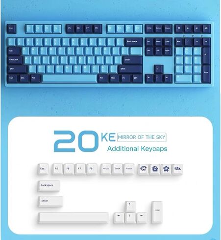 Akko Wired Mechanical Gaming Keyboard 3108DS V2, USB Type-C Connection, Double Shot PBT Keycaps, N Key Rollover Support (Mirror of The Sky), 3108SP in Saudi Arabia