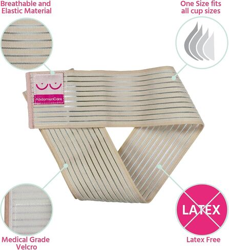 Breast Implant Stabilizer Band I Post Surgery Breast Band Chest Compression Wrap for Women I Breast Augmentation Band I Bra Breast Reduction Recovery Supplies for Healing I One Size in Kuwait