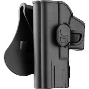 Left Handed Gun Holster for Glock 19, Glock 23, Glock 32, Glock 45, Glock 19X, Paddle Holster OWB, 360° Adjustable Tactical G19 Holster, Quick Trigger Release, Open Carry Holster