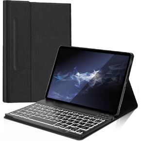 Case with Keyboard for Samsung Galaxy Tab S9 11 Inch 2023 - Backlit Detachable Bluetooth Keyboard, Folio Case with S Pen Holder, for Model (SM-X710/X716B/X718U) - Black