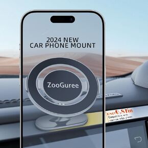 Magnetic Phone Holder for Car[20+Strong Magnets] 360°Rotatable Mag-Safe Car Mount for Dashboard [Hands-Free] Adjustable Car Phone Holders for All iPhones 16 15 14 13 Pro Max Plus Mini,Silver