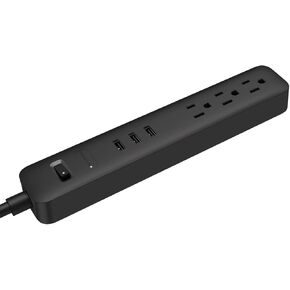 TP Quality 3 Outlet 3 Fast Charging USB Ports Switch Power Strip Surge Protector 4Ft Extension Cord with Flat Plug for Dorm Room Office Home Work iPhone iPad UL Listed Muti-Pack (Black)