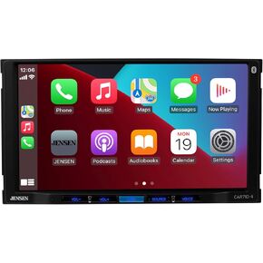 JENSEN CAR710-4 7-inch Certified Apple CarPlay Android Auto | Double DIN Touchscreen Car Stereo Radio | Bluetooth Hands Free Calling & Music Streaming | Backup Camera Input | USB Playback & Charging