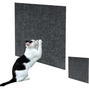 2Pcs Cat Scratch Mats 23.6"x11.8", 24" Tall Couch Corner Scratching Post Carpet Replaceable Self-Adhesive Cat Scratching Post Carpet Cat Tree Shelf Replacement Parts for Furniture Protector （Brown）