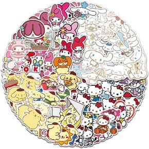 200Pcs Kawaii Stickers, Cute Hellokitty Mymelody Sanrio Cartoon Stickers for Teen Kids, Waterproof Vinyl Decal for Water Bottle Laptop Guitar Bike Skateboard Luggage Travel Case Phone
