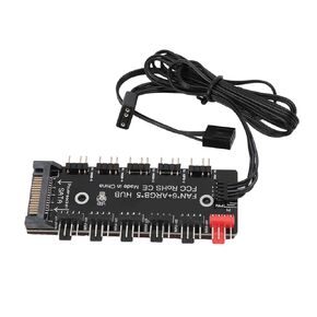 PWM ARGB Fan Hub Splitter,Power Supply, Multi Ports Connection, Easy Installation, for Computer Chassis