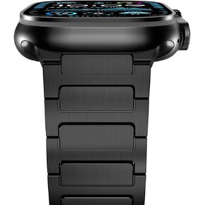 NewWays Grade 2 Titanium Band for Apple Watch Band Ultra 2 49mm Series 10 46mm Series 9 Series 8 Series 7 45mm 44mm SE 6 5 4 3 42mm iWatch Stainless Steel Link Bands