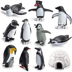 Ai-Fun 16PCS Arctic Animals Figures Toy Mini Winter Animals Playset, Realistic Polar Animal Toys for Kids Birthday Festival Party Favor