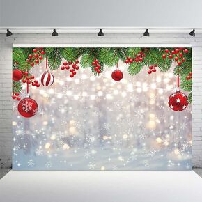 MEHOFOND Winter Wonderland Backdrop Christmas Glitter Bokeh Snowflakes Photography Background for Kids Children Newborn Baby Shower Birthday Party Decor Banner Portrait Photo Booth Props 8x6ft