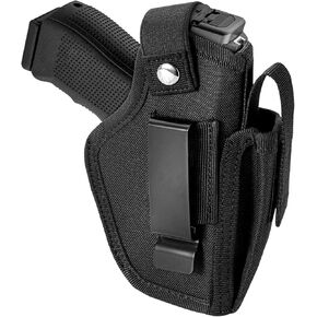 IC ICLOVER Gun Holster for Concealed Carry, Pistol Holster with Mag Pouch, 9mm Gun Holsters for Men Women Right/Left Hand Draw, Universal Waistband Holster Fits Glock 43x,19,17,23,26,27,42, M&P Shield