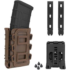 KRYDEX 5.56mm 7.62mm Magazine Pouch with MOLLE Clip and Belt Clip Universal Mag Holder