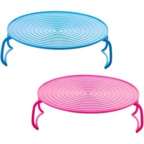 2pcs Microwave Oven Tray Holders Storage Racks Steaming Racks Kitchen Multifunctional Plate Stacker Microwave Plate Holder Handles