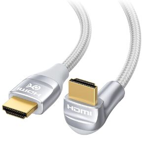 Cable Matters 48Gbps Ultra HD 8K Right Angle HDMI Cable 6.6 ft (90 Degree HDMI Cable) with 8K @120Hz, 4K @240Hz and HDR Support in Black