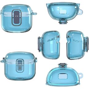 Miimall Case for Tune Flex Case Cover, [Anti-Drop Lock] [Anti-Scratch] [Dust-Proof] Full Protective Hard PC Earbuds Case for Tune Flex with Keychain Case Cover (Clear Gray)