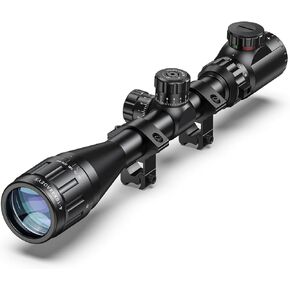 CVLIFE 4-16x44 Scope Red and Green Illuminated Scope with Locking Turret Sunshade and Mount Included