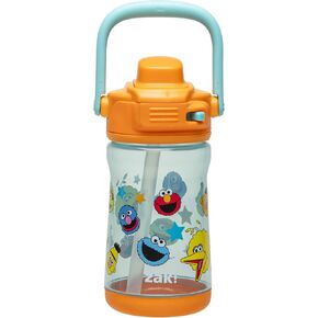 Zak Designs Bluey Kid Water Bottle for Travel or At Home, 12oz Plastic is Durable and Leak-Proof with Liquid Lock Spout, Cover, Carry Handle, Protective Base (Bluey)
