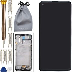 LCD Screen Touch Digitizer Screen with Screen Frame Replacement for Samsung Galaxy A21s Black SM-A217F SM-A217M