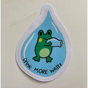 Pack of 3 Hydration Sticker Drink More Water Stay Hydrated Sticker for Water Bottles Decal Funny Water Drop Die-Cut Waterproof Vinyl Sticker Wall Laptop Window Car Bumper Sticker Size 3 Inches