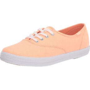 Keds Women's Champion Canvas Lace Up Sneaker, Neon Pink, 6
