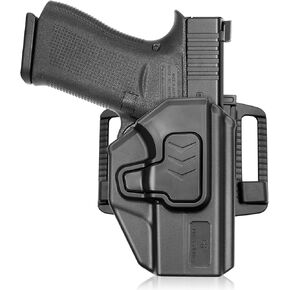 Compatible with Glock 43 Glock 43x, OWB Holster Fit G43 G43x, 360 Degrees Adjustable Belt Clip, Fit 1.5'' 1.75'' 2.0'' 2.25'' Wide Belt, Level II Retention Index Finger Release