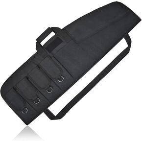 AUMTISC Tactical Rifle Gun Case, 36/42 Inch Soft Shotgun Bag with 6 Pouches, Fastening Straps Inside, Lockable Zippers, and Shoulder Sling