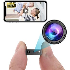Smallest Wireless WiFi Camera,Spy Camera,HD1080P Hidden Camera For Inside Home,Mini HDVdeo Camera,Nanny Cam Baby Monitor with Night Vision,Motion Detection,Cloud Storage for Security with iOS Android