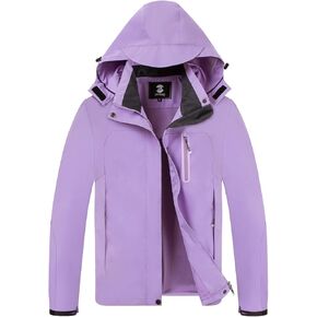 SaphiRose Womens Waterproof Rain jacket Lightweight Active Outdoor Raincoat with Removable Hood