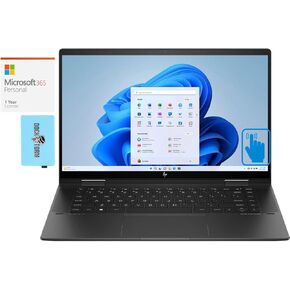 HP Envy x360 15t-fh0023dx Home & Business 2-in-1 Laptop (AMD Ryzen 7 7730U 8-Core, 16GB RAM, 2TB PCIe SSD, AMD Radeon, 15.6" 60 Hz Touch Win 11 Pro) with MS 365 Personal, Dockztorm Hub
