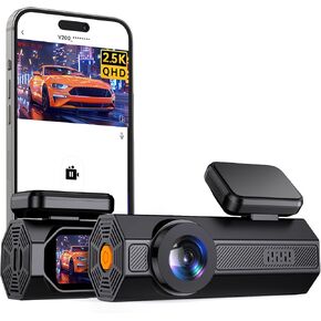 Dash Cam Front 2.5K: Mini Dash Cam for Cars, 1440P Car Camera with APP, 1.47" Display Dashcam, WiFi Dash Cam with Night Vision, 24 Hours Parking Monitor Dashcams, 170°Wide, G-Sensor