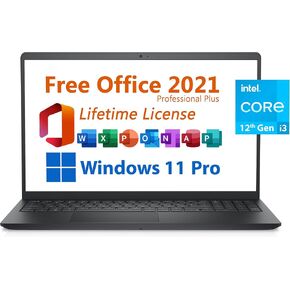 Dell 2024 Inspiron 15 Business Laptop, Free Microsoft Office 2021 with Lifetime License, 15.6" FHD 1920 x 1080, Intel 6-Core i3-1215U 4.4 GHz, 16GB DDR4 RAM, 512GB PCIe SSD, Windows 11 Pro, Black