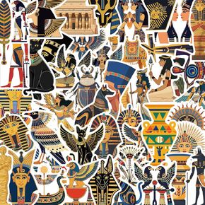 100Pcs Ancient Egypt Stickers Pack, Vintage Anime Stickers for Laptop, Journal, Scrapbooking, Kindle, Skateboard, Water Bottle, Motorcycle, Waterproof Vinyl Stickers for Teens and Adults