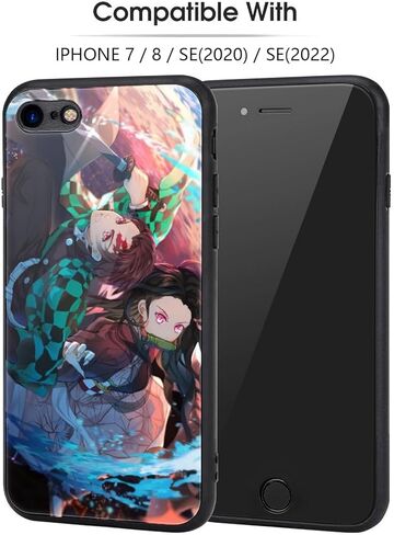 iPhone SE (2020) / SE (2022) 7/8 Anime Novelty Anime iPhone Case Black in Saudi Arabia
