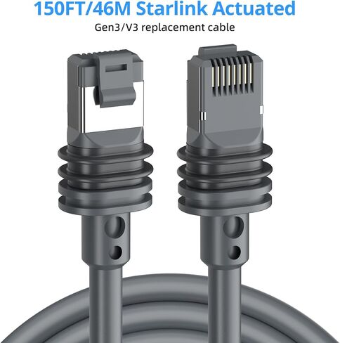 كابل Starlink gen 3، كابل بديل 75ft/23m لـ starlink V3، ملحقات سلك Star Link القياسية، كابل إيثرنت SL - رمادي in Kuwait