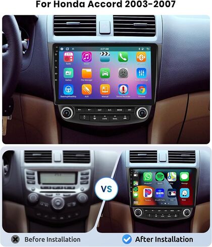 [8 CORE 2G+64G] for Honda Accord 2003-2007 Car Radio with Wireless Carplay/Android Auto, 10.1 Inch Android 13 IPS Touch Screen Car Stereo, Bluetooth, GPS, WiFi, SWC, DSP + HD Backup Camera in Saudi Arabia
