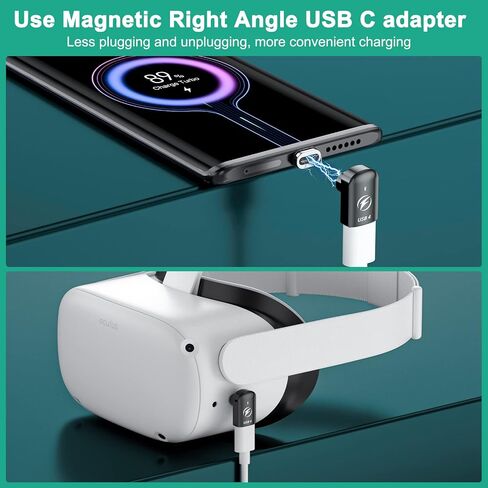 محول USB C مغناطيسي 140 وات من HanCenDa، 2 حزمة، محول مغناطيسي USB C 180 درجة 40 جيجابت في الثانية يدعم عرض فيديو 8K@60 هرتز لـ Thunderboard 4/3 MacBook Pro/Air والمزيد من أجهزة النوع C-فضي in Kuwait