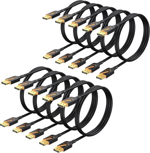 DisplayPort Cable 3FT, 10-Pack DP to DP Cables, Display Port Male to Male Cable Adapter with 4K@60Hz, 2K@165Hz, 2K@144Hz, Support 3D, HDR for Gaming, Computer, TV, Monitor … in Kuwait