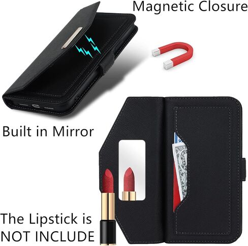 Jaorty Crossbody Wallet for iPhone 7 Plus/iPhone 8 Plus Case with Adjustable Lanyard Strap Credit Card Holder 5.5",PU Leather Handbag Purse Kickstand Make Up Mirror Cover Case for Men Women Girl,Pink in Saudi Arabia