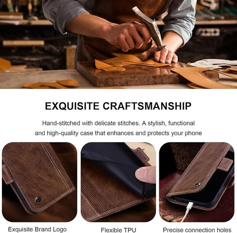 Wallet Case for Google Pixel 9 Pro XL 6.8" 2024 5G PU Leather with RFID Blocking Credit Card Holder,Folio Cover for Pixel 9 XL Magnetic Phone Case with Stand - Brown in Kuwait