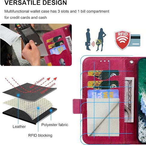 Wallet Case for Google Pixel 9 Pro XL 6.8" 2024 5G PU Leather with RFID Blocking Credit Card Holder,Folio Cover for Pixel 9 XL Magnetic Phone Case with Stand - Brown in Kuwait