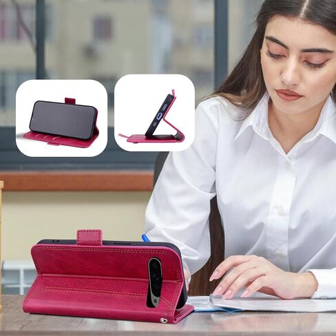 Wallet Case for Google Pixel 9 Pro XL 6.8" 2024 5G PU Leather with RFID Blocking Credit Card Holder,Folio Cover for Pixel 9 XL Magnetic Phone Case with Stand - Brown in Kuwait