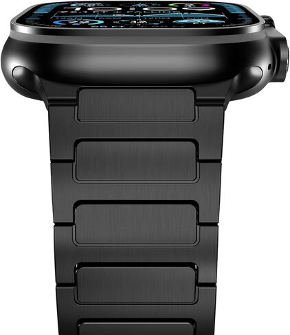 NewWays Grade 2 Titanium Band for Apple Watch Band Ultra 2 49mm Series 10 46mm Series 9 Series 8 Series 7 45mm 44mm SE 6 5 4 3 42mm iWatch Stainless Steel Link Bands in Saudi Arabia