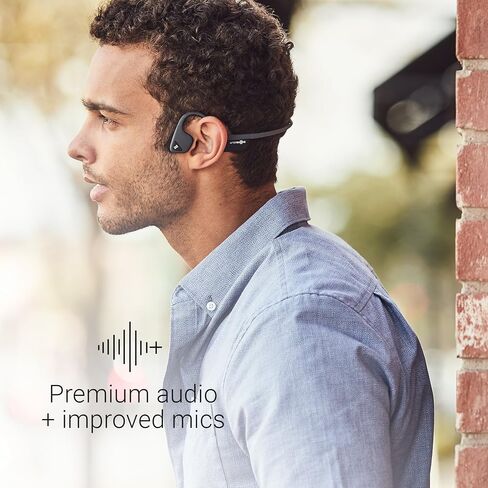 Aftershokz Air Bone Conduction سماعات بلوتوث لاسلكية مع شرائط عاكسة، رمادي غامق in Saudi Arabia