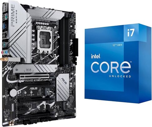 معالج سطح المكتب INLAND Micro Center Core i7-12700K 12 (8P+4E) كور يصل إلى 5.0 جيجاهرتز مفتوح مع اللوحة الأم للألعاب Prime Z790-P WiFi DDR4 LGA 1700 ATX in Kuwait