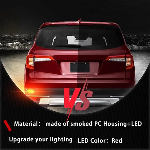 عاكسات المصد الخلفي LED باللون الأحمر مصابيح ضوء الفرامل الخلفية المتوافقة مع Honda Pilot 2019 2020 2021 2022 EX EX-L Touring Accessories in Kuwait