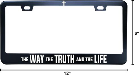 Fear Ends Where Faith Begins Car Tag Holder, 12 x6 Inch Black Stainless Steel Vanity Plate Frame for Front of Car, 2 Holes & Screws in Saudi Arabia