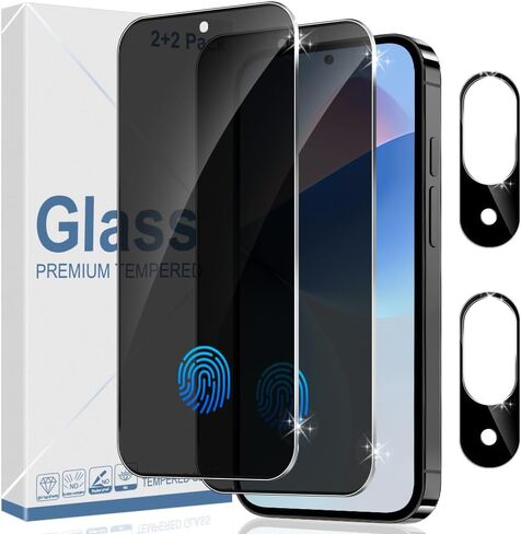 2+2 Pack Pixel 9 Privacy Tempered Screen Protector + 2 Pack Camera Lens Protector Anti-Spy Tempered Glass Full Coverage Support Fingerprint Unlock for Google Pixel 9 Screen Protector 6.3 Inch in Saudi Arabia