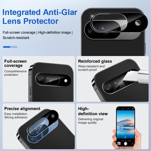 2+2 Pack Pixel 9 Privacy Tempered Screen Protector + 2 Pack Camera Lens Protector Anti-Spy Tempered Glass Full Coverage Support Fingerprint Unlock for Google Pixel 9 Screen Protector 6.3 Inch in Saudi Arabia